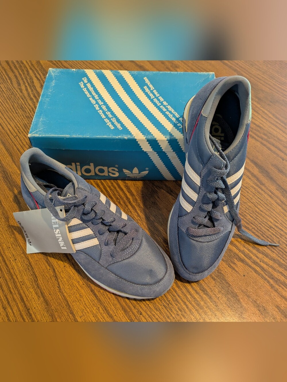 Vintage adidas Navy Blue Sneakers with White Three Stripes